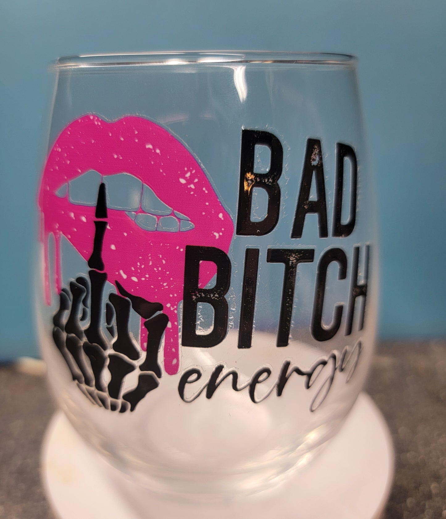 Bad Bitch Energy Stemless Wine Glass