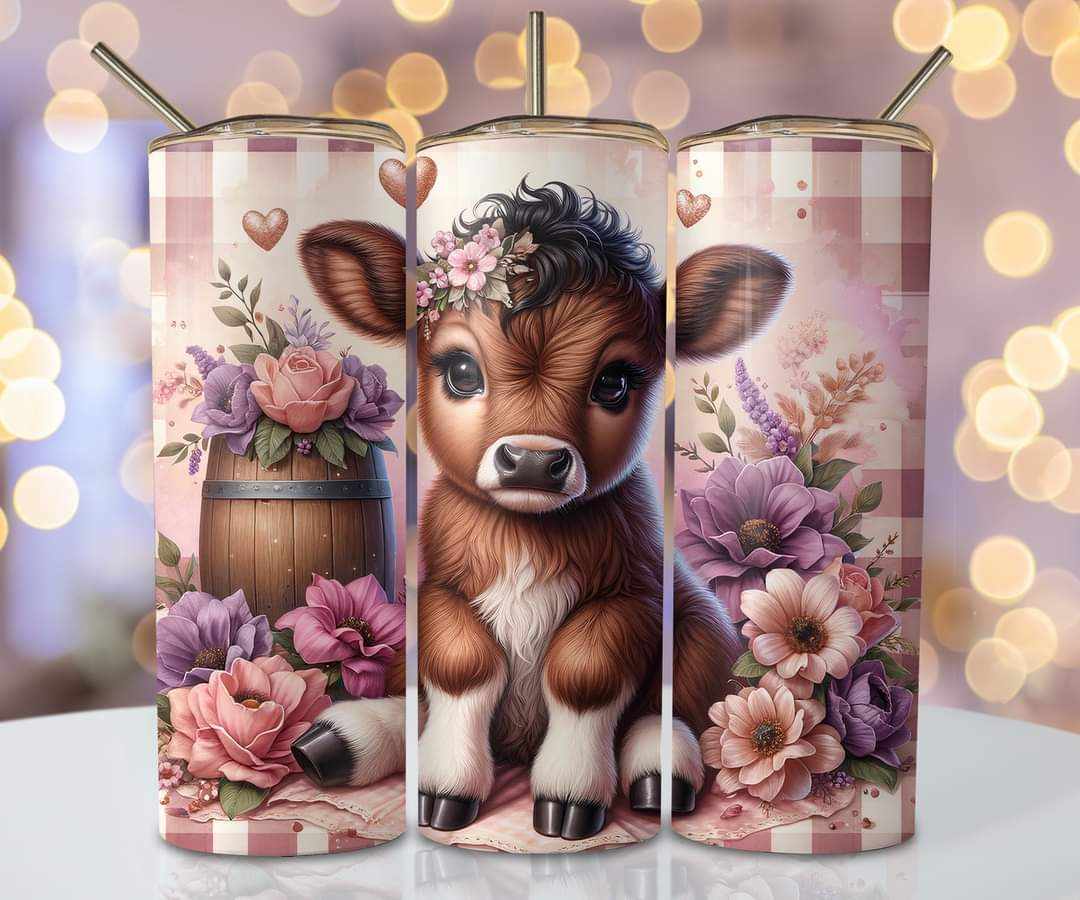 Baby Cow with Plaid 20 oz. Tumbler