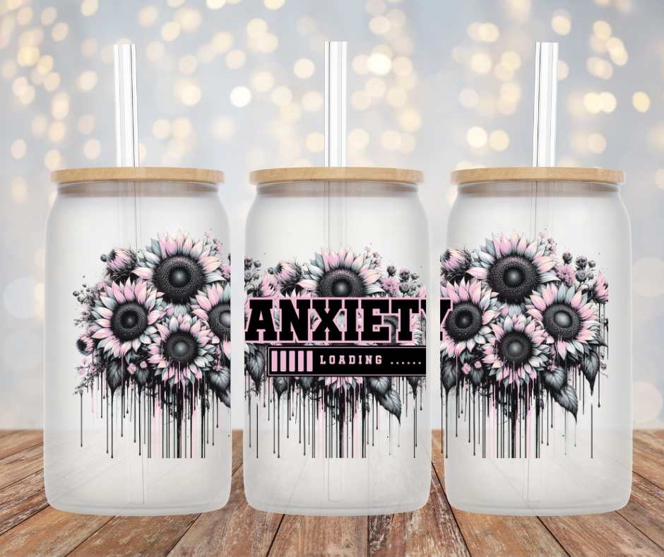 Anxiety Loading Beer Can Glass