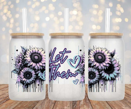 Let Them - Teal Beer Can Glass