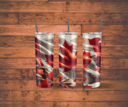 Canadian Flag & Wheat 20 oz. Tumbler