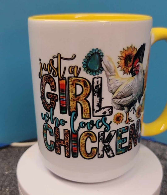 Just A Girl Who Loves Chickens 15 oz. Coffee Mug