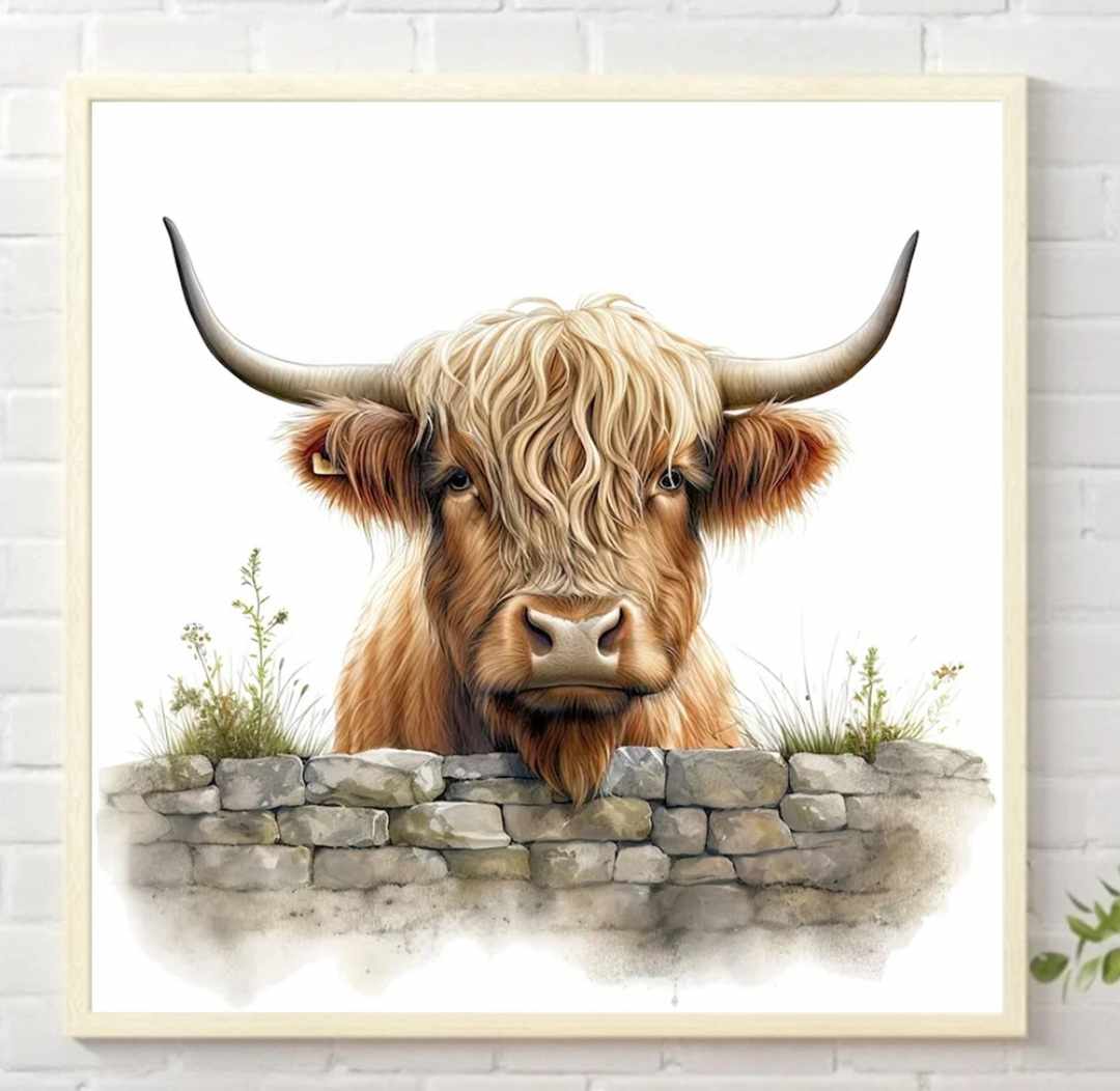 Highland Cow Diamond Painting Kit