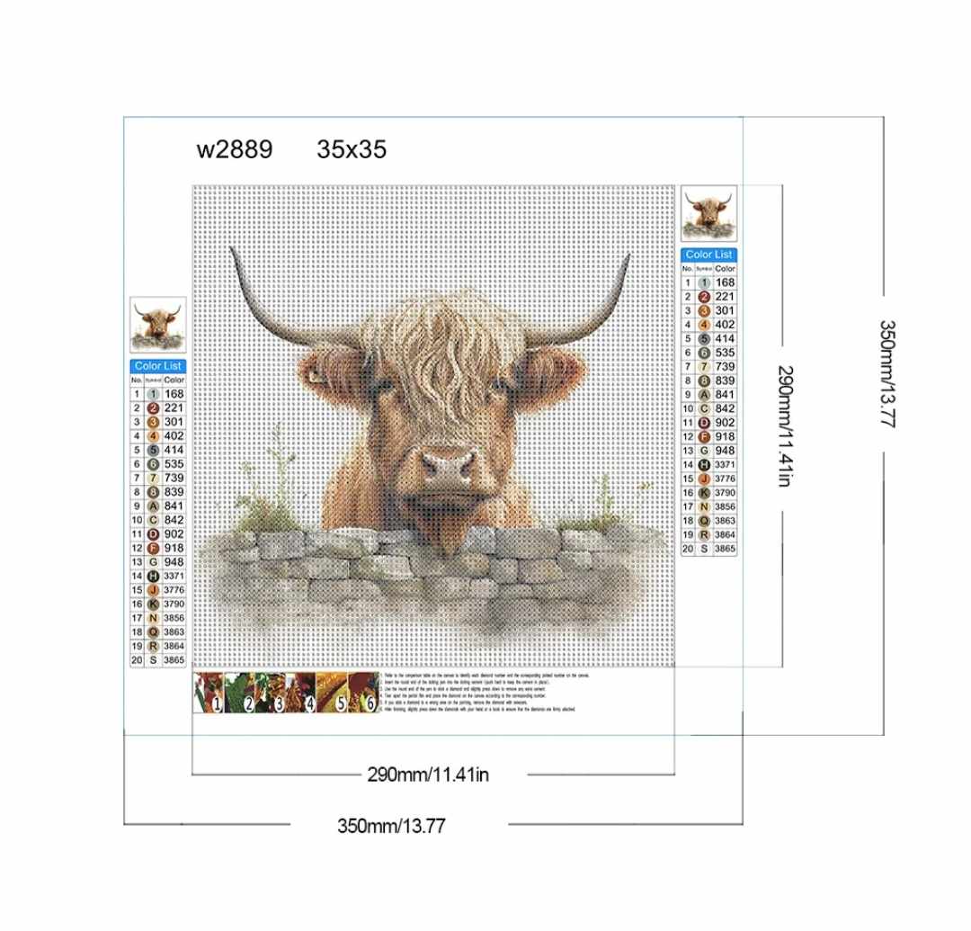 Highland Cow Diamond Painting Kit