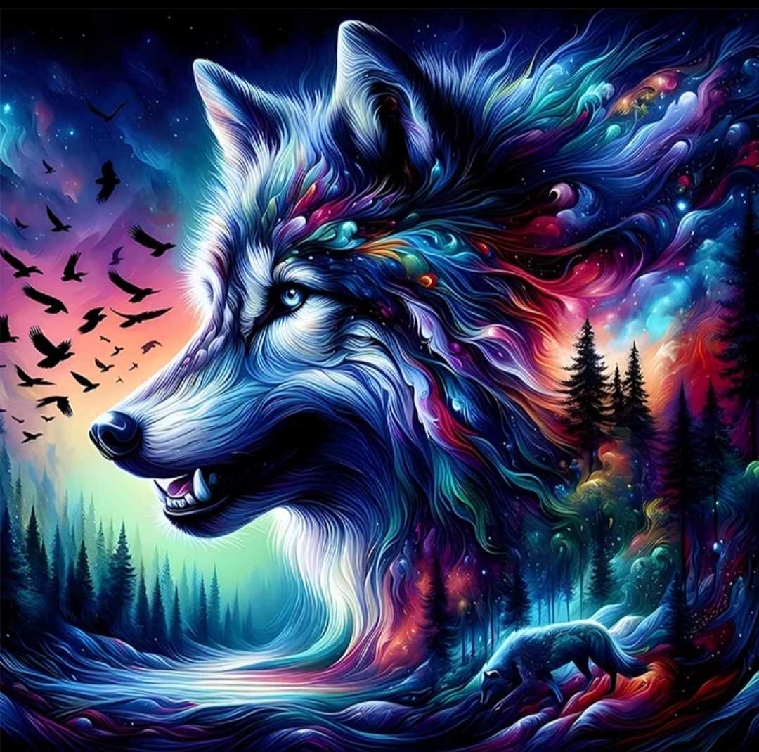 Dark Night Wolf Diamond Painting Kit