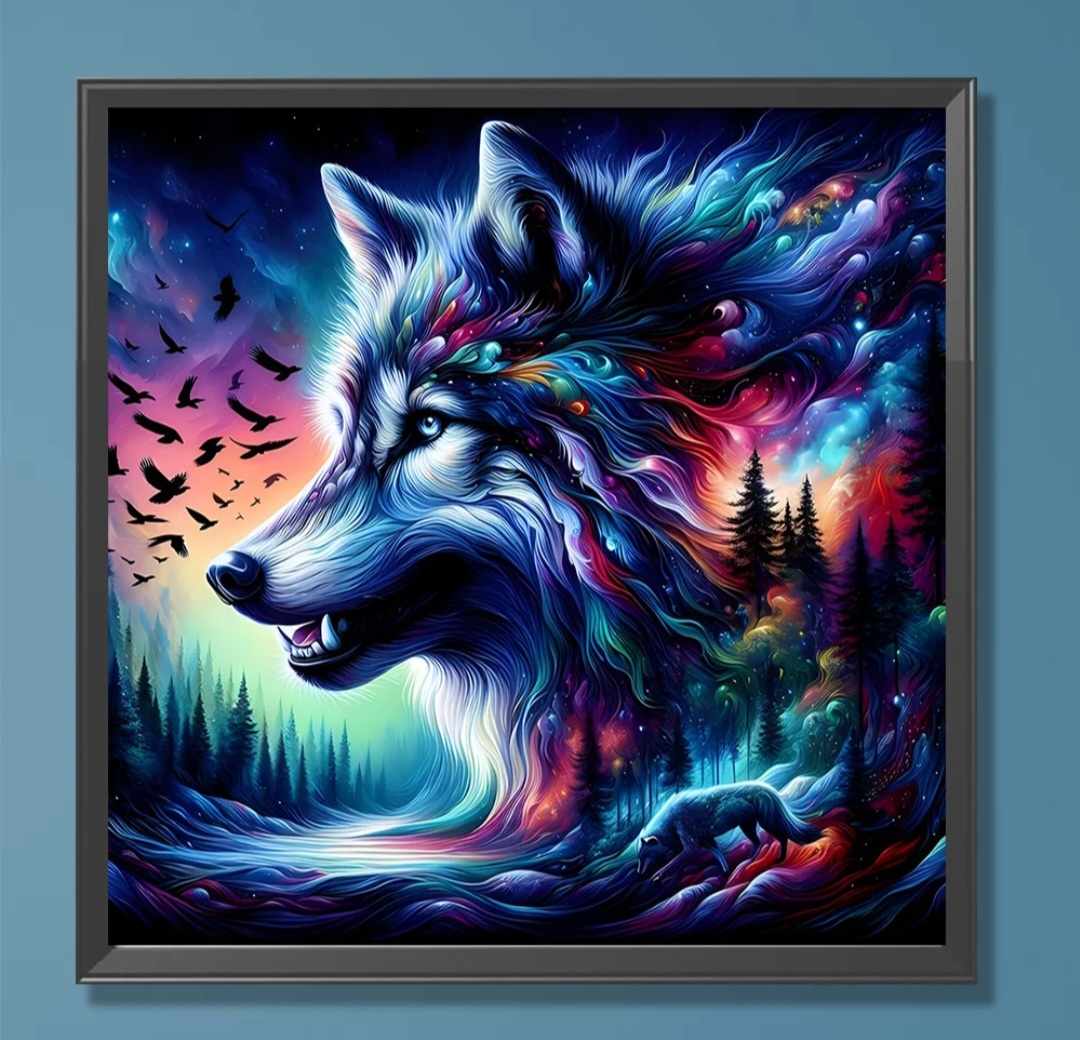 Dark Night Wolf Diamond Painting Kit