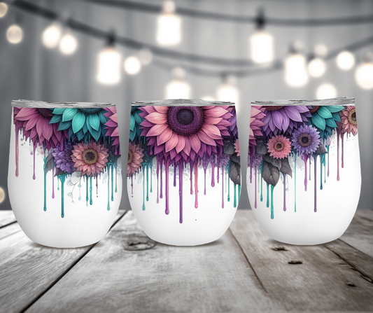 Dripping Floral 12 oz. Wine Tumbler