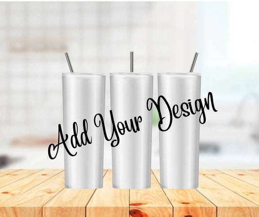 Clear Plastic Reusable Cup With Lid and Straw Template Mockup Add