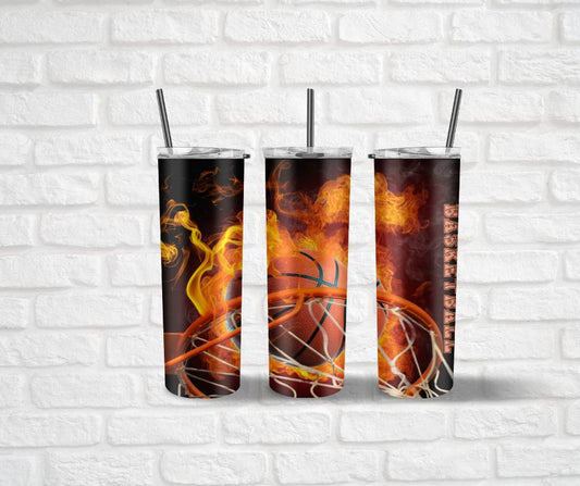 Flaming Basketball 20 oz. Tumbler